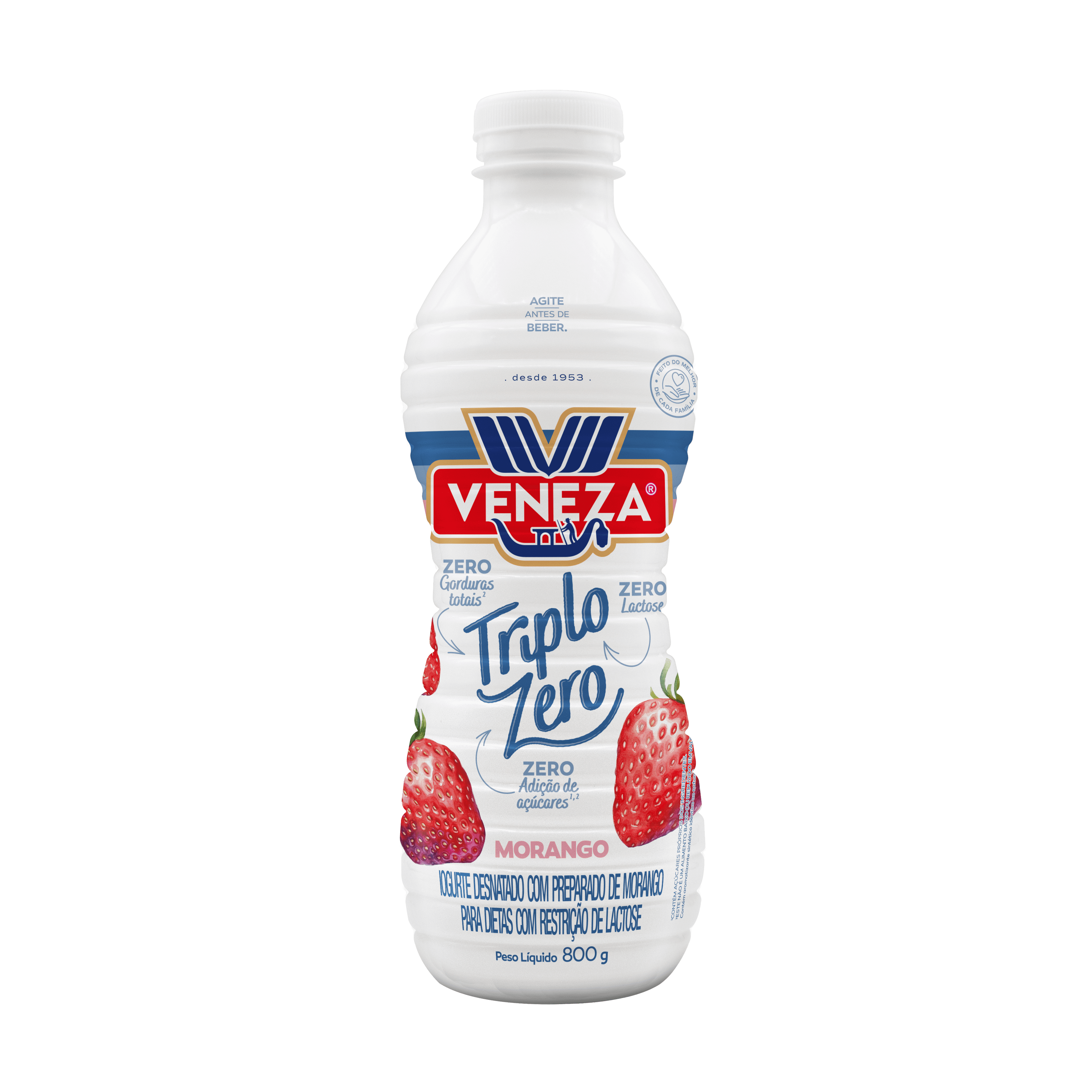 UR 3枚 Vユニ Iogurte Triplo Zero Morango 800g - Veneza